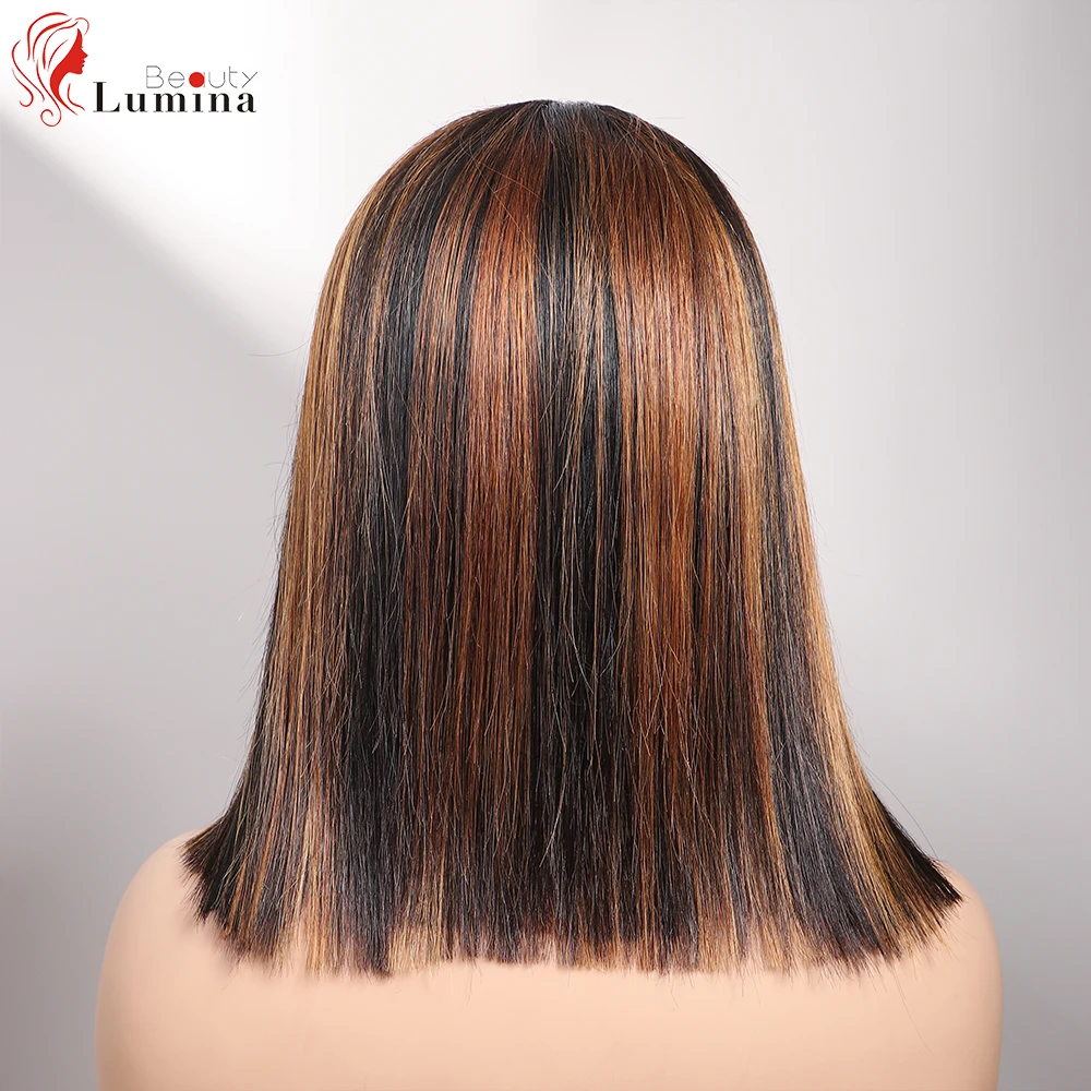 

Highlight Bob Wig Human Hair Wig 13X4 Lace Closure Bob Wig Brazilian Straight Short Bob Wig Balayage Lace Front Human Hair Wigs