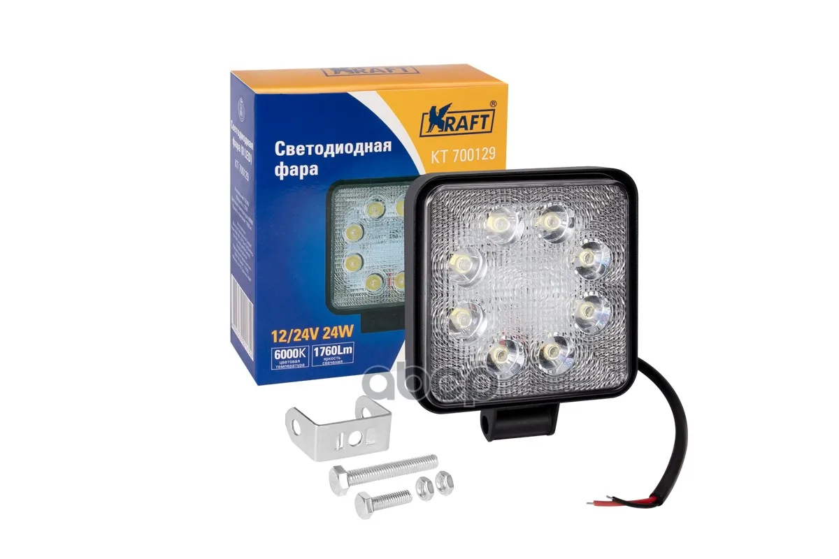 Светодиодная Фара 8Led 9-60V 24W Kraft Kt 700129 Kraft Kt700129 Kraft арт. KT700129