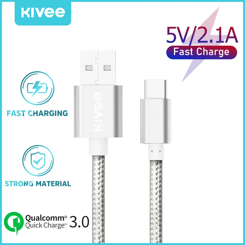 

KIVEE USB A To USB C/TYPE C Micro USB Cable Fast Charge Data Cable For iPhone 13 12 11 X For Xiaomi Huawei Samsung Data Line