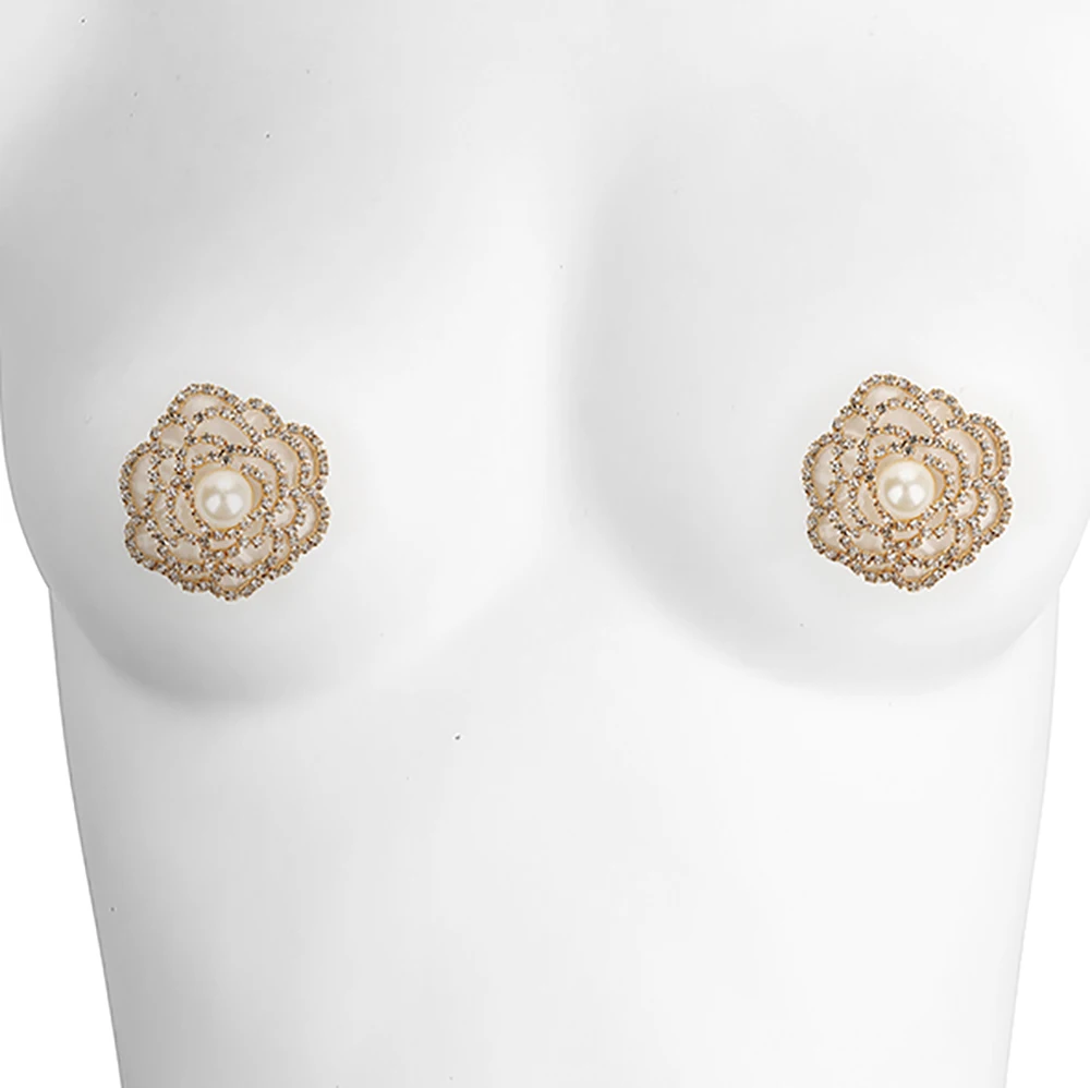 Women New 1 Pair Nipple Cover Sexy Rhinestone Crystal Nipple Pasties Breast Wear Stickers Self Adhesive Lingeries Accessories