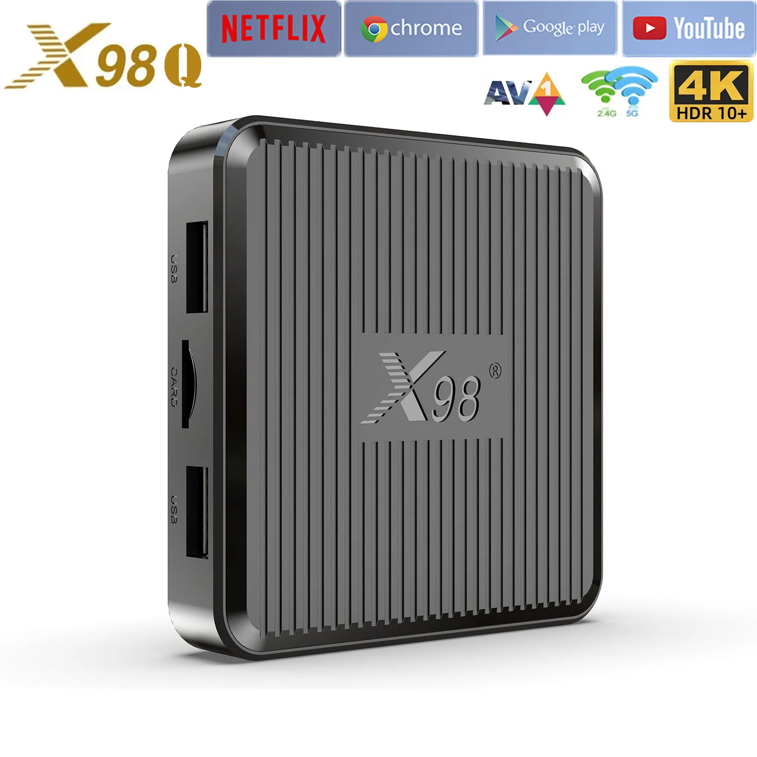 New X98Q TV Box Android 11.0 Amlogic S905W2 Quad Core 2G16G X98 TV box AV1 2.4G&5G Wifi 4K HDR Youtube Media Player Set Top Box