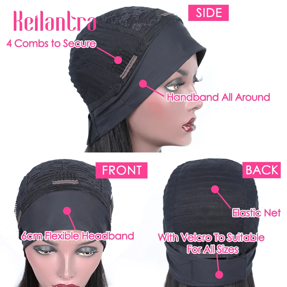 Brazilian Deep Wave Headband Wig Human Hair Wigs For Black Women Full Machine Made Scarf Wig Glueless Deep Curly Headband Wig