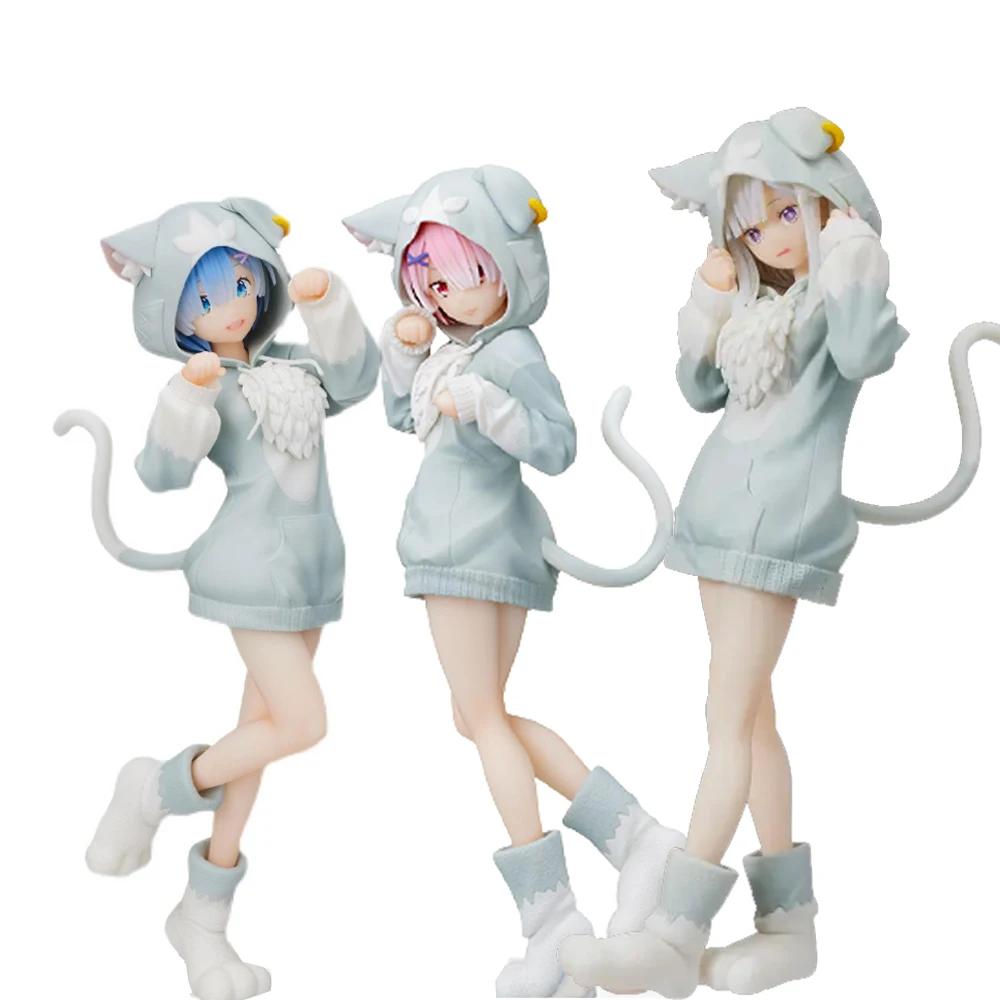 Фигурка игрушечная из ПВХ Sega Re Zero Emilia Rem Ram Puck |