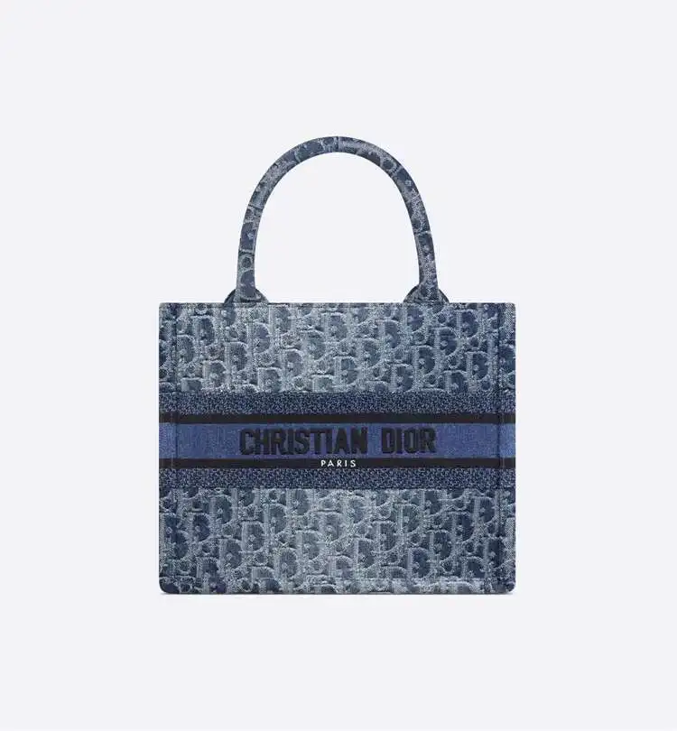 Маленький Book Tote Сумка Blue Denim В Стиле Жаккарда (265 21 Х 14 См) |