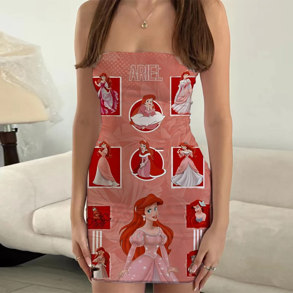 

2023 Disney Little Mermaid Dress Women's Vestido Sexy Women's Tight Wrap Dress 3d Printed Fashion Dress for Women