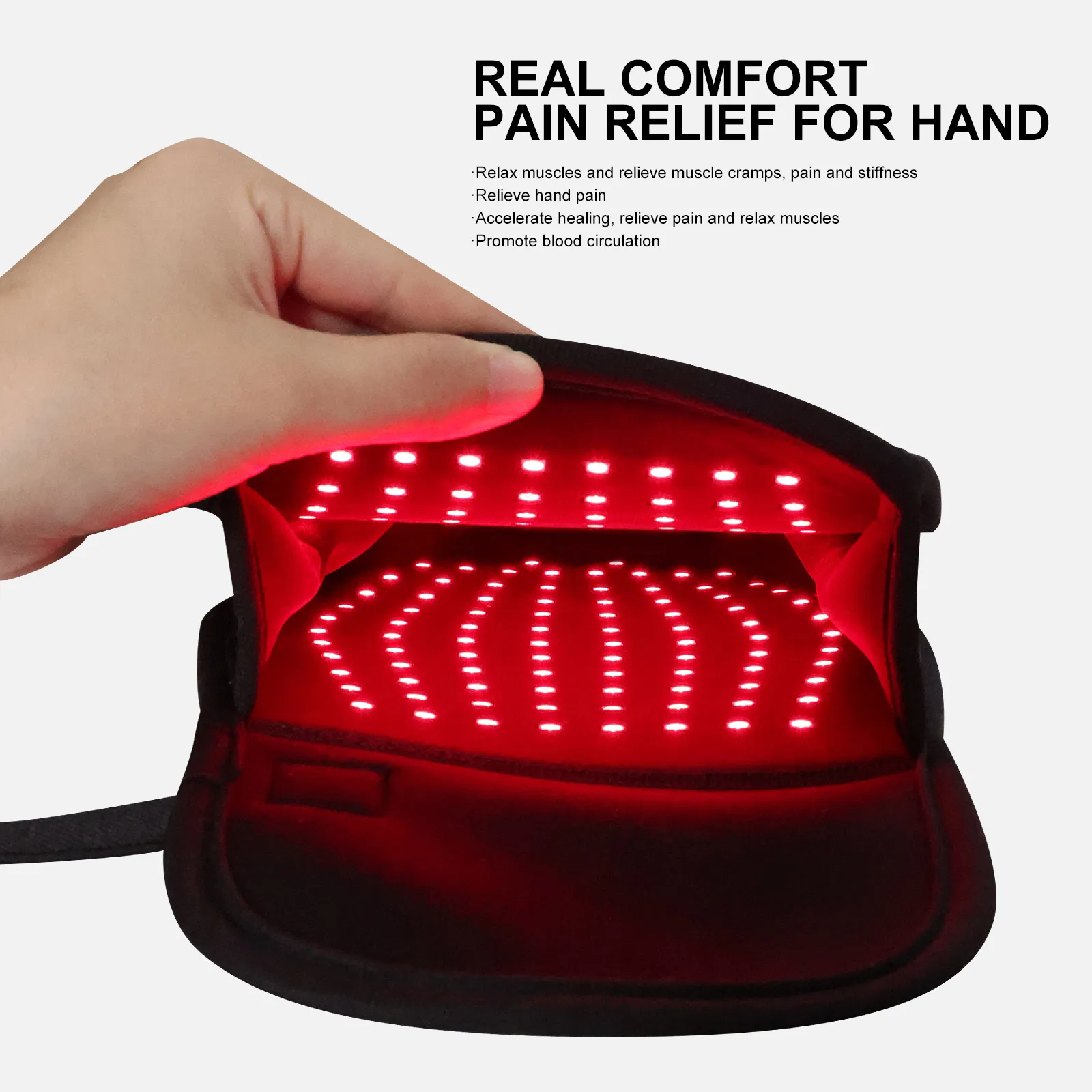 

Red & Infrared light therapy device for hand Pain Relief Near Infrared Mitten Glove for Arthritis Fingers Double Side LED 850NM