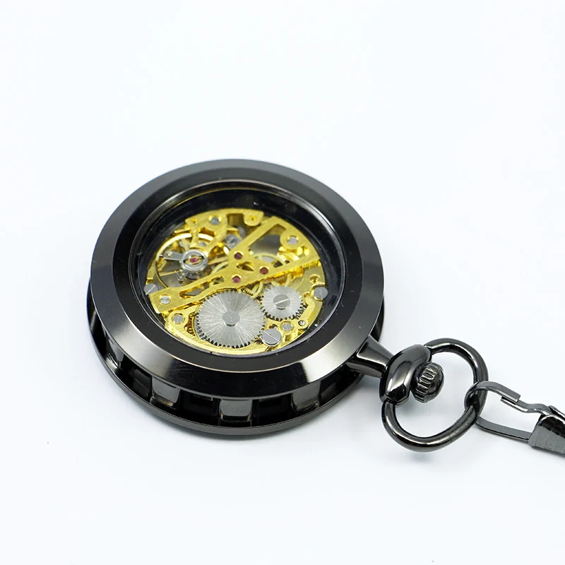 Automatic Mechanical Pocket Watch Steampunk Retro Copper Watches Fob Chain Pendants Men Women relojes de bolsillo
