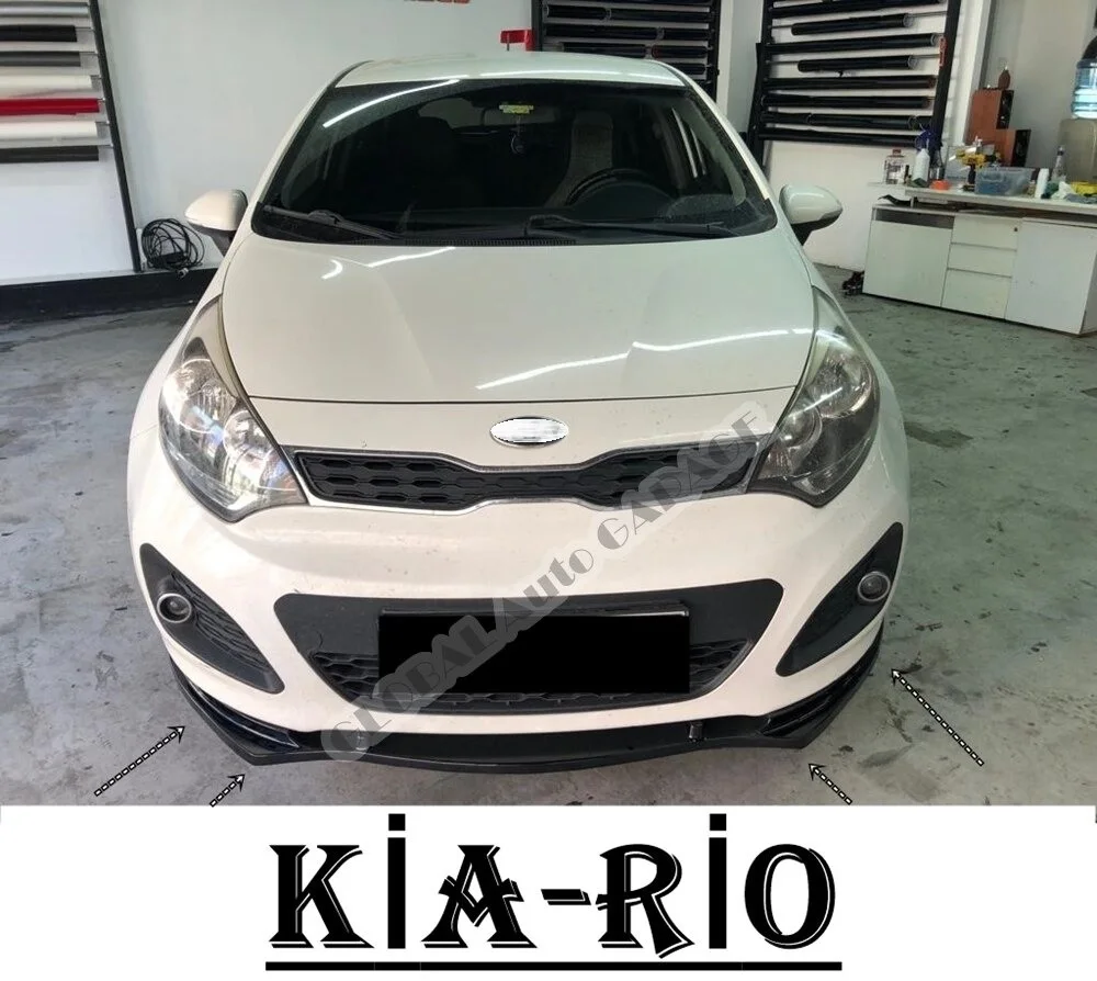 Для Kia Rio накладка на передний бампер губа 2005-2020 пианино глянцевый черный