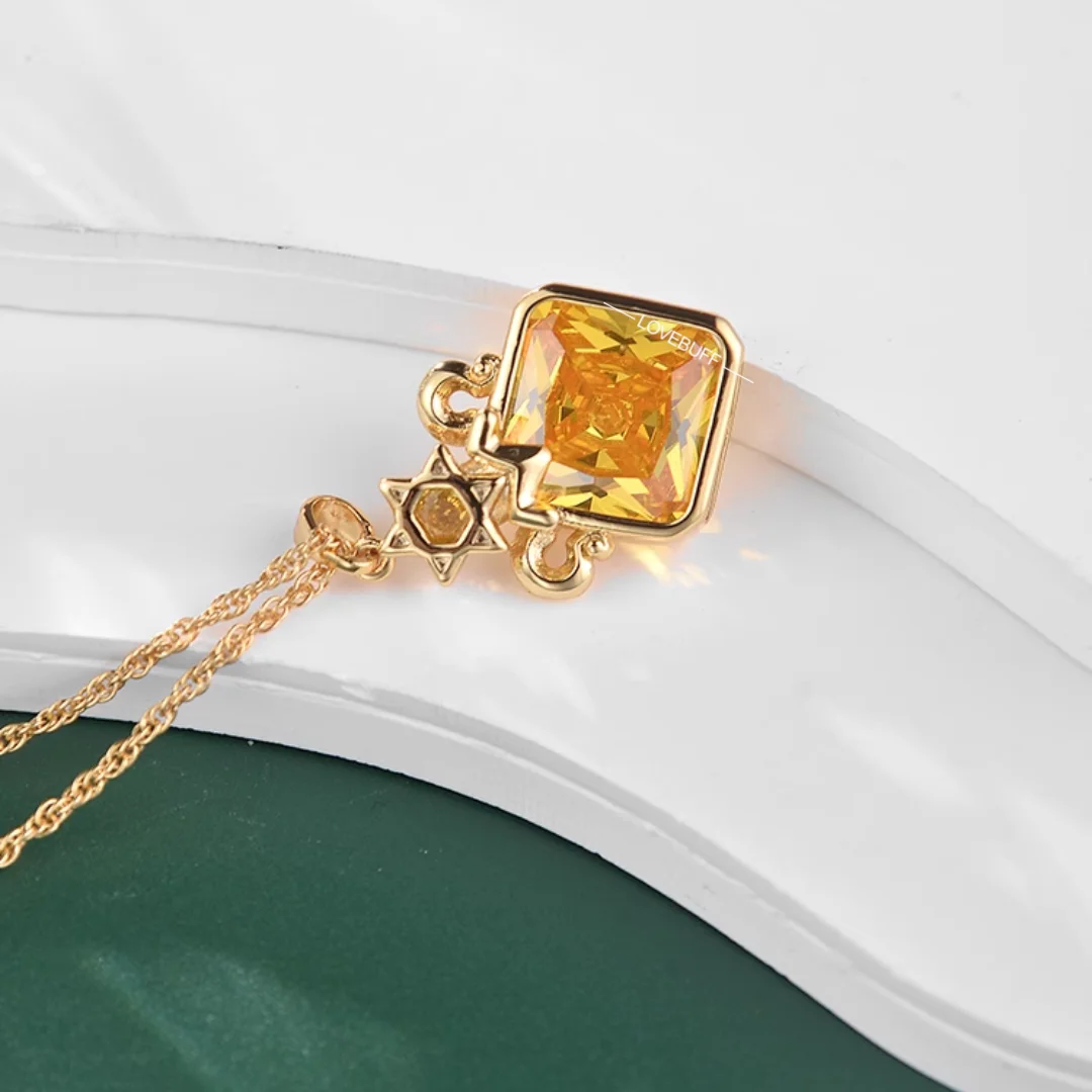 

LOVEBUFF Genshin Impact Stella Fortuna Style Gem Pendant Necklace