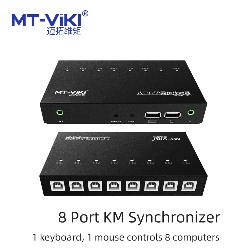 MT-VIKI 8 Port KM Synchnorizer USB 1 комплект управления мышью клавиатурой 8 шт. хост горячая клавиша пересечения курсора KVM переключатель MT-KM108-U