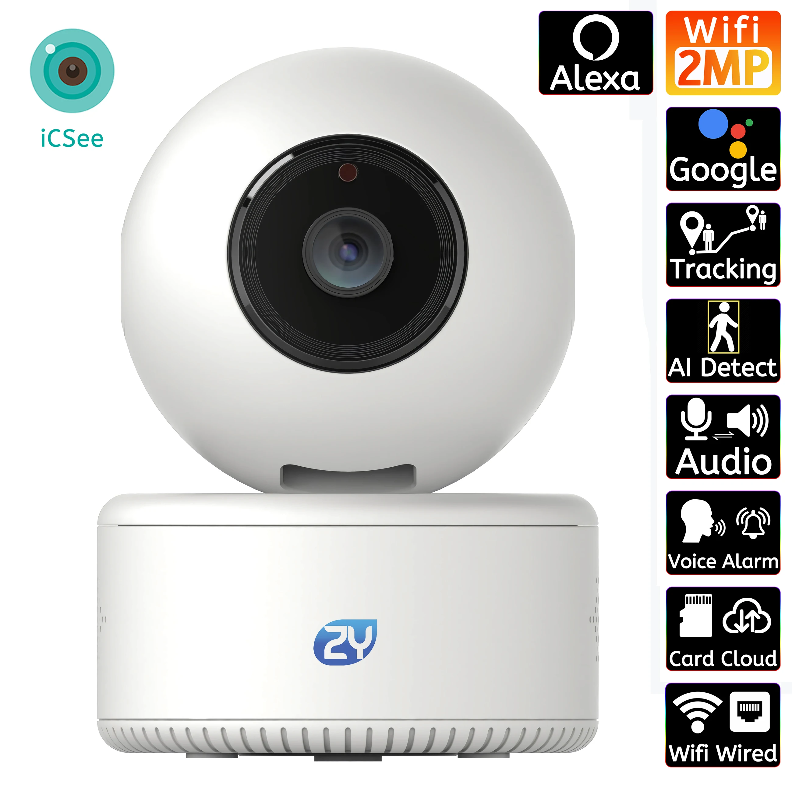 

1080P Wifi IP Camera Works with Alexa Indoor Smart Tracking Wireless Home Security Pan Tilt Audio Video Surveillance Cameras