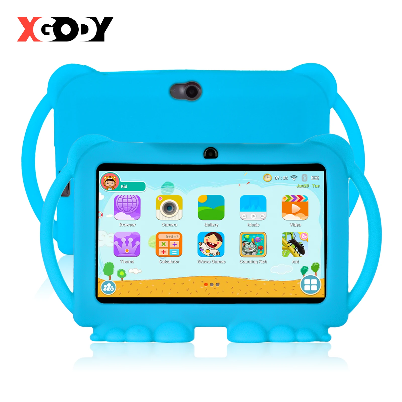 XGODY Android Kids Tablet PC For Study Education 32GB ROM Quad Core WiFi OTG 1024x600 7 Inch Children Tablets With Tablet Case