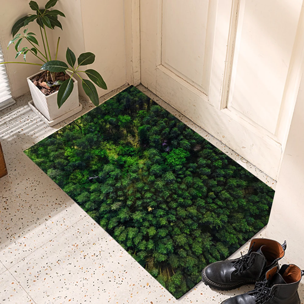 

Forest landscape aesthetics Bathtub Floor Rug Shower Room Doormat Indoor Kitchen Hallway Pad Badroom Carpets