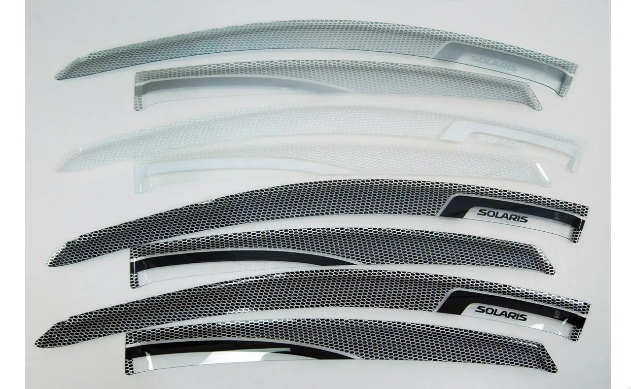 Ветровики дверей Kia Stinger 2017-н.в. Art серебро