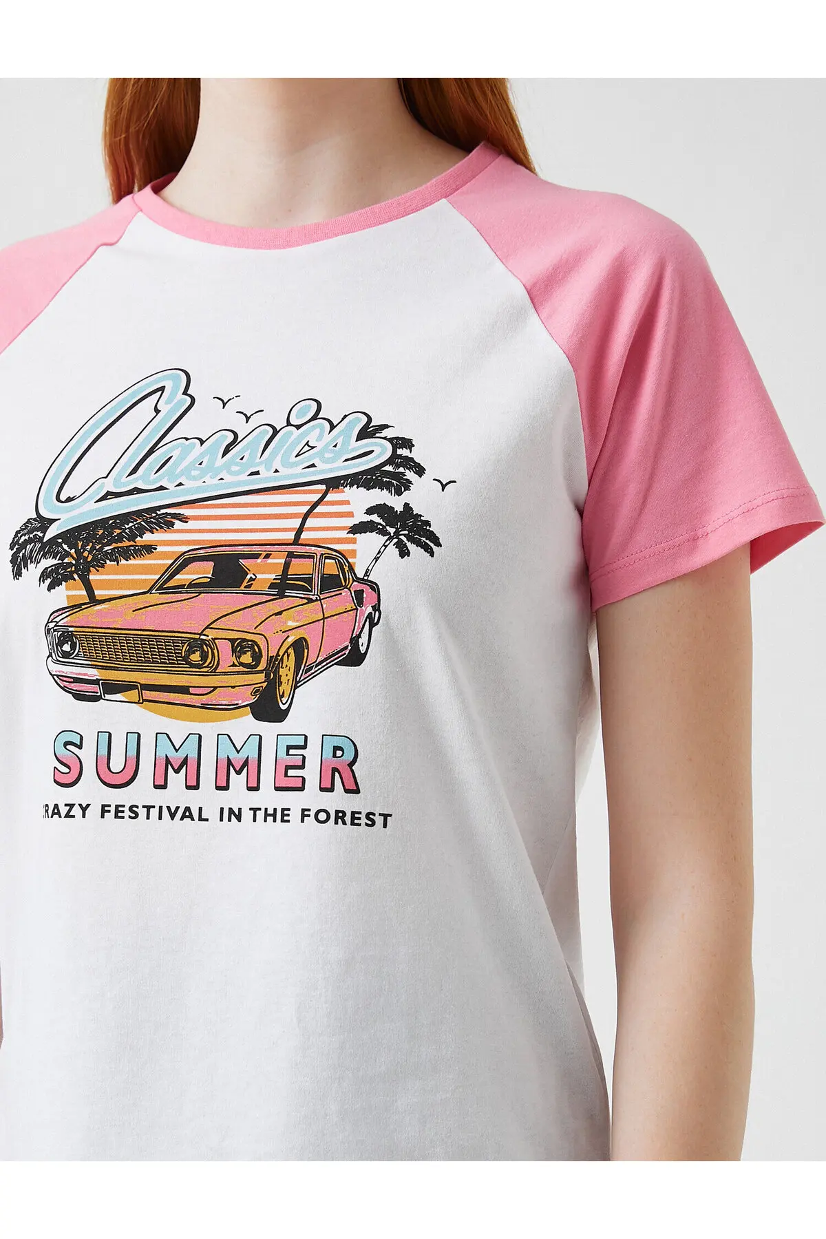 Короткая обычная футболка с девизом Koton для женщин