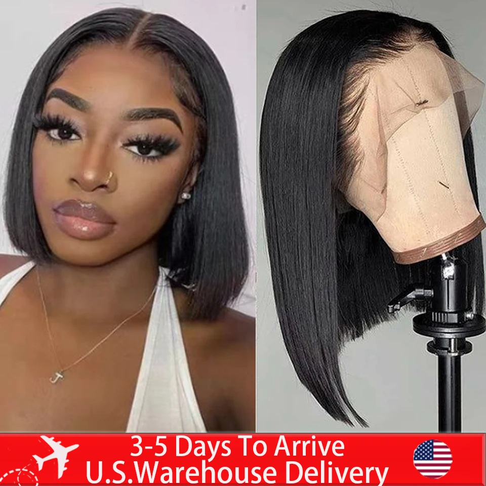 Парик женский прямой из натуральных волос 13x6 дюймов 13x4