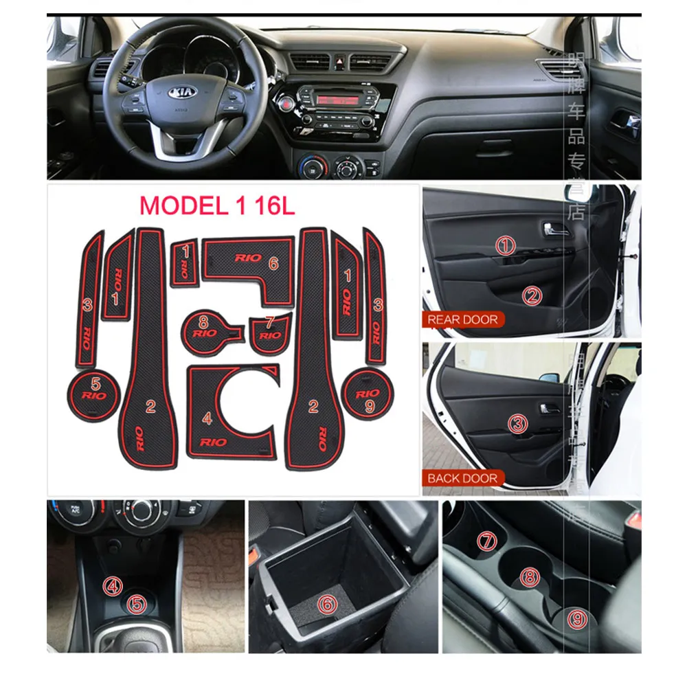 Коврик с дверным слотом для KIA RIO 3 K2 1.6L 1.4L Pride UB 2011 ~ 2014 2012 2013 наклейка на