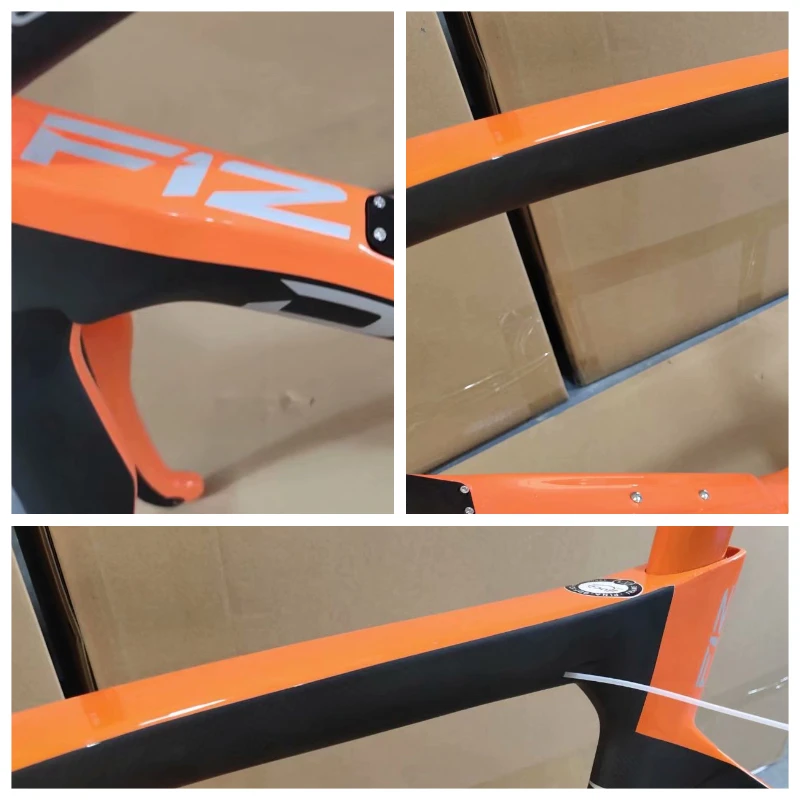 

F12 Taiwan 2023 T1100 Carbon Road Frame Bicycle Frameset + F12 Handlebar BB68 Bike Orange Colors