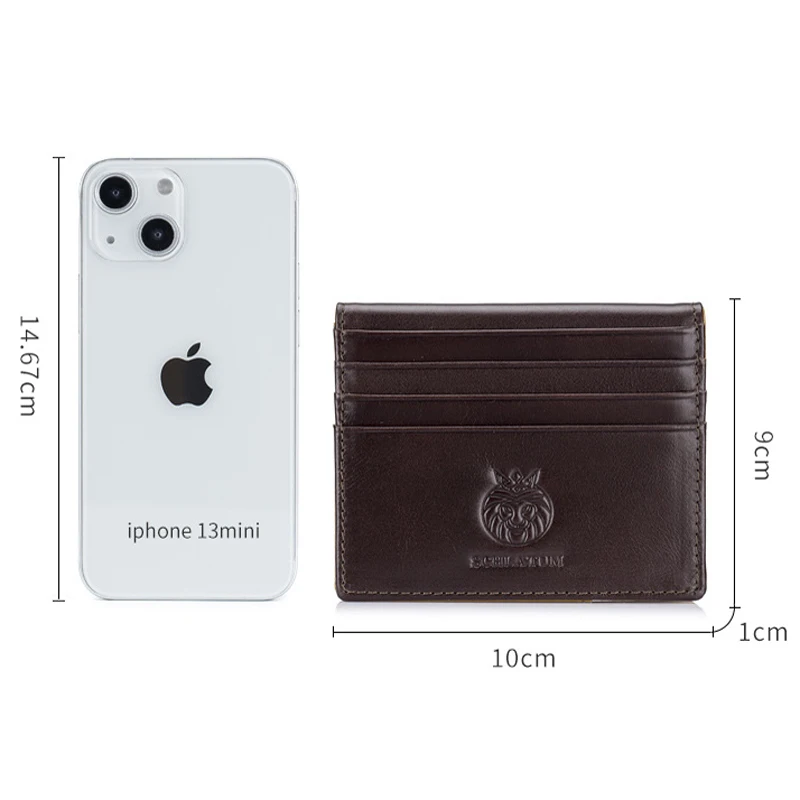 Men RFID Card Holder Wallets Genuine Leather Credit Card Mini Money Bag Slim Short Small Purse Minimalist Wallet for Male
