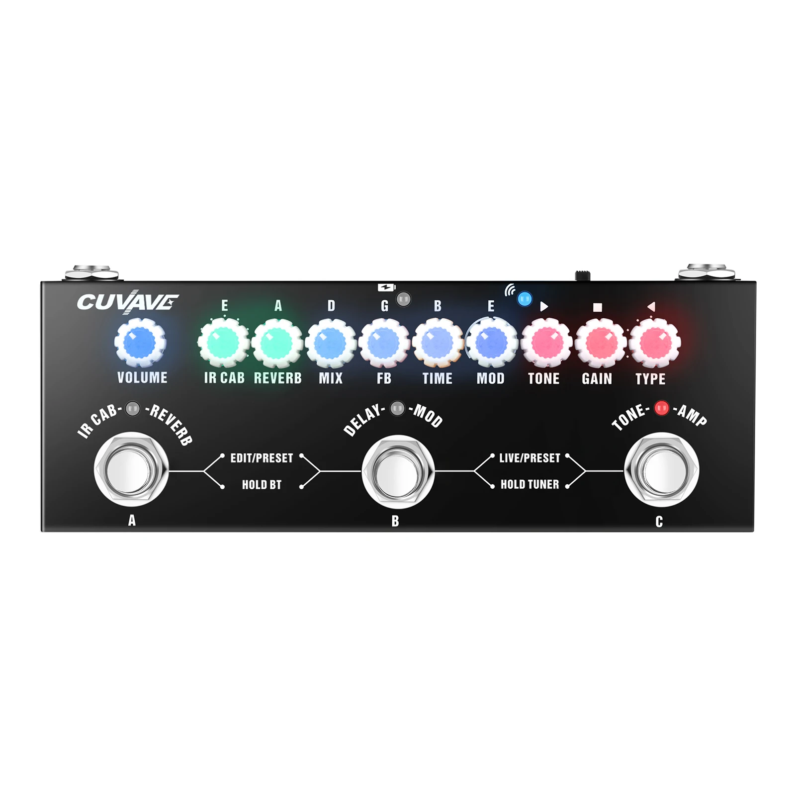 

Guitar Effect Pedal, Cube Baby Portable Multifunctional Electric Guitar Combined Effect Pedal with Wireless Music Playback Phone