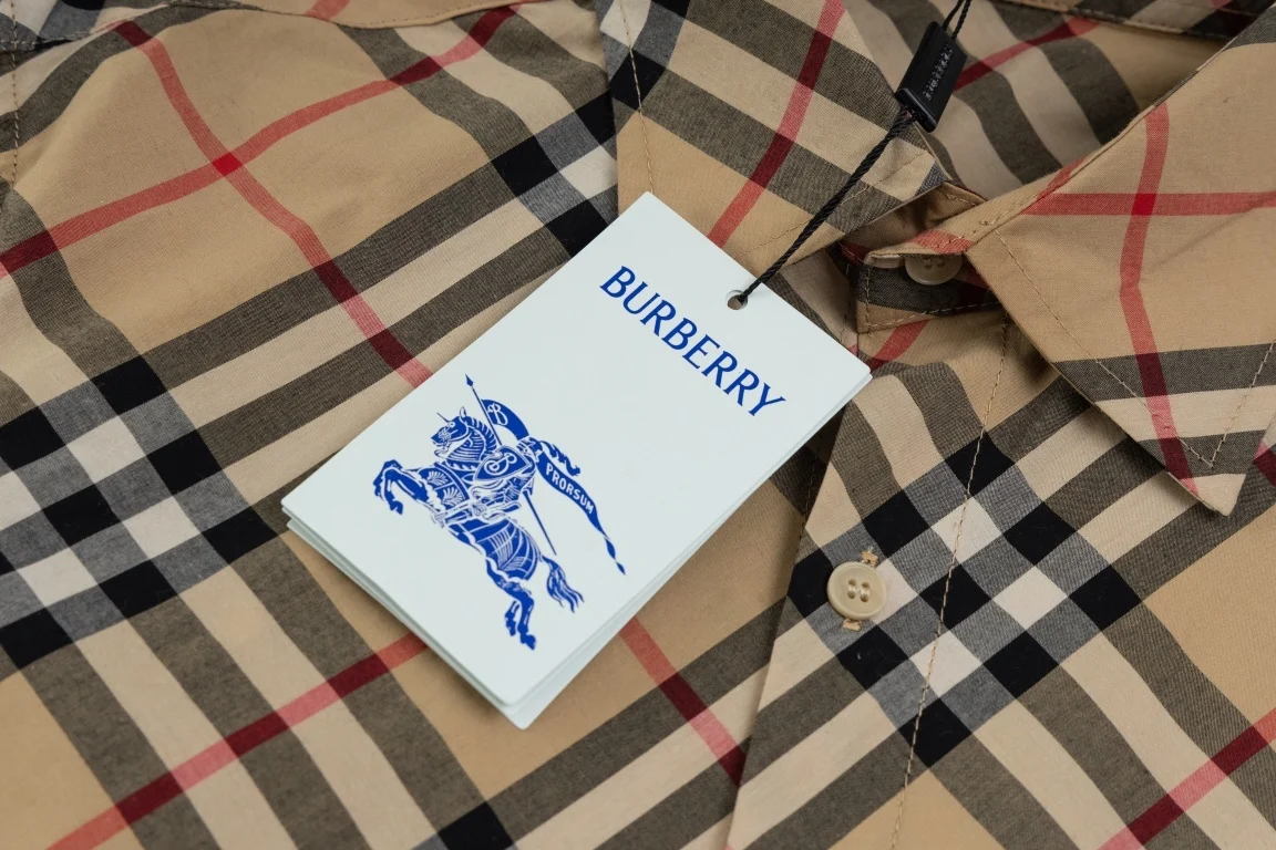Рубашка Burberry С Длинными Рукавами Мягкая Удобная Повседневная Мода Износостойкая