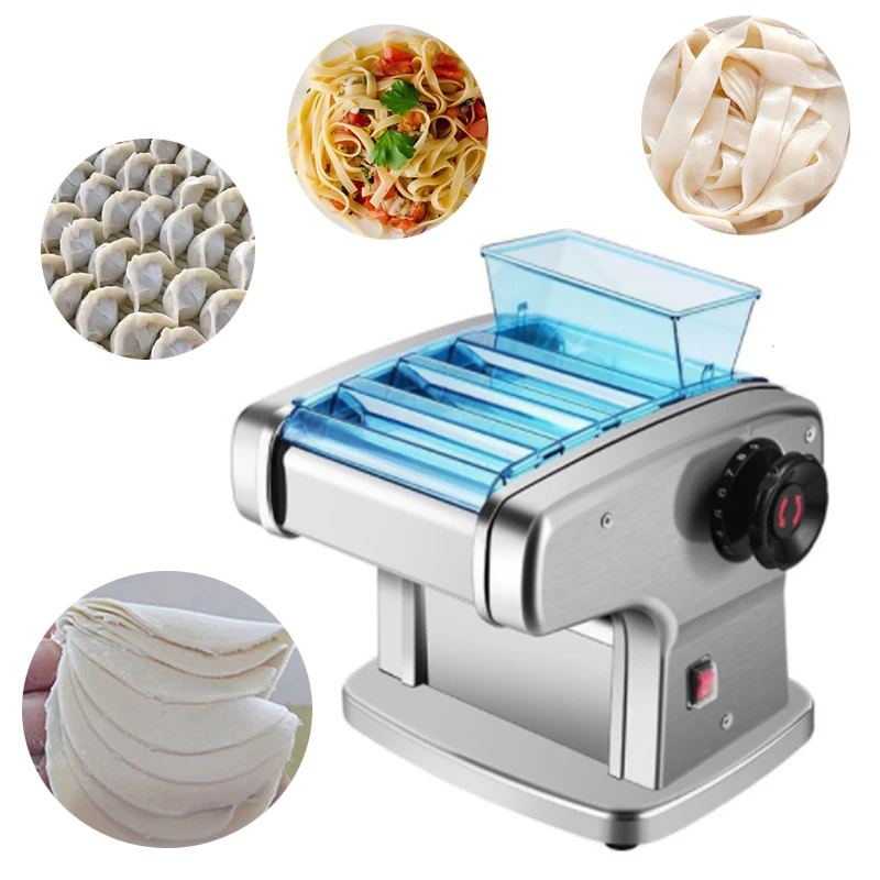 Automatic Pressing Flour Machine Household Electric Noodle Maker Stainless Steel Pasta Noodle Cutting Dumpling Skin Machine