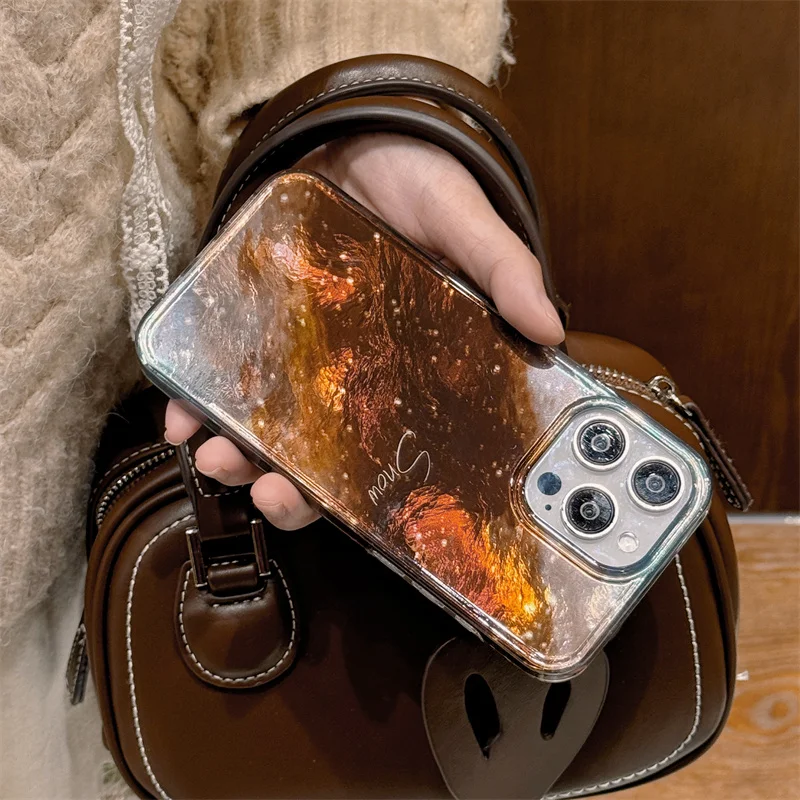 Зимний падающий снежный чехол для телефона iPhone 16 Pro 15 Max модные милые защитные