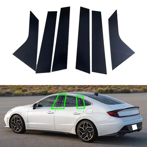 Для Hyundai Sonata 2020-2023 автомобильные стойки дверной обшивки декоративная защита глянцевый черный автомобильные внешние