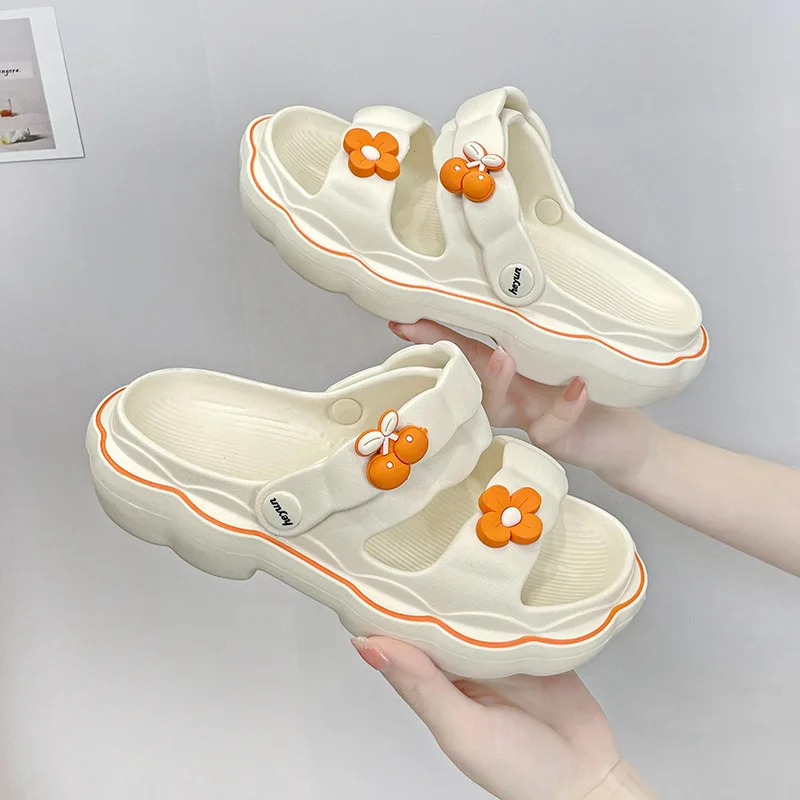 

Women's & Children Soft Comfortable Sandals Fashion Cute Flower Decoration EVA Non-slip Indoor and Outdoor Slippers Shower Shoes