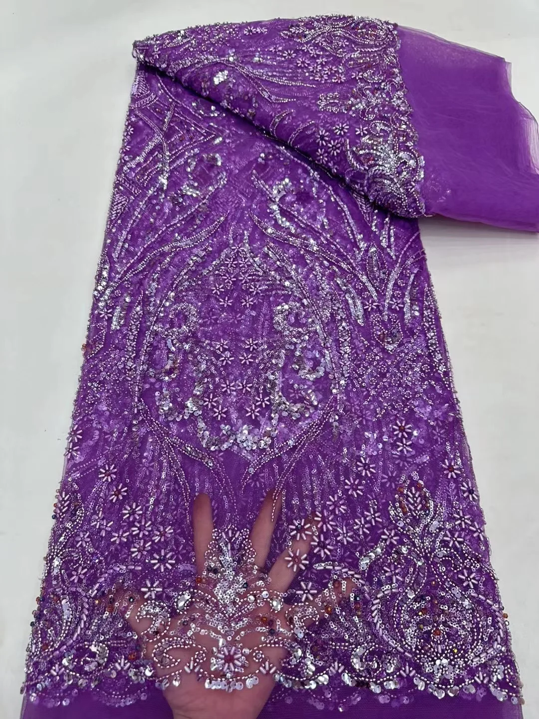 Новинка 2024 африканская кружевная ткань с блестками Высококачественная вышивка 3D