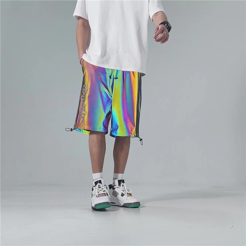 Шорты мужские с завышенной талией мешковатые штаны в стиле Харадзюку хип-хоп