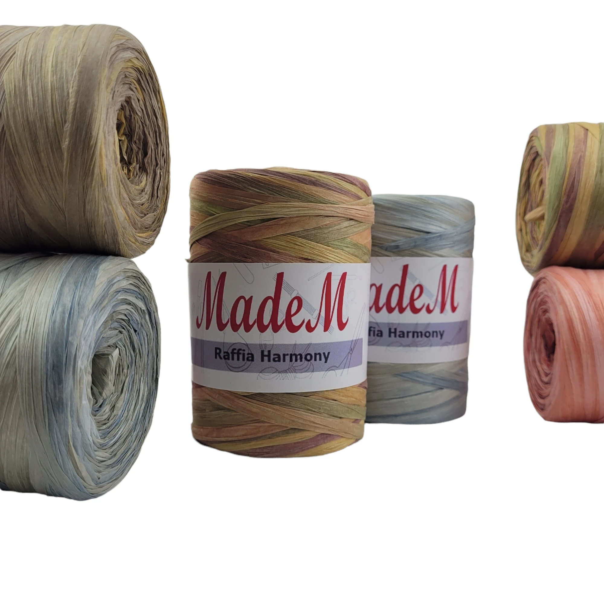 

Разноцветная лента из рафии MadeM Harmony 100gr 152mt