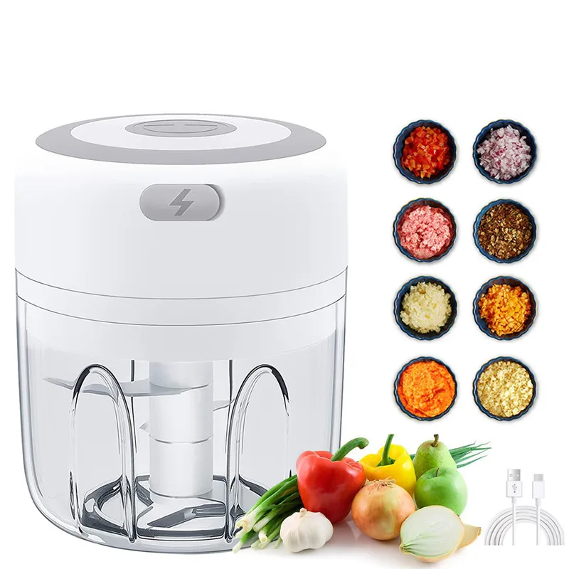 

2022 Electric Garlic Chopper Portable Wireless Food Processor Mincer Blender Mixer for Chop Onion Nut Veggie Baby Food