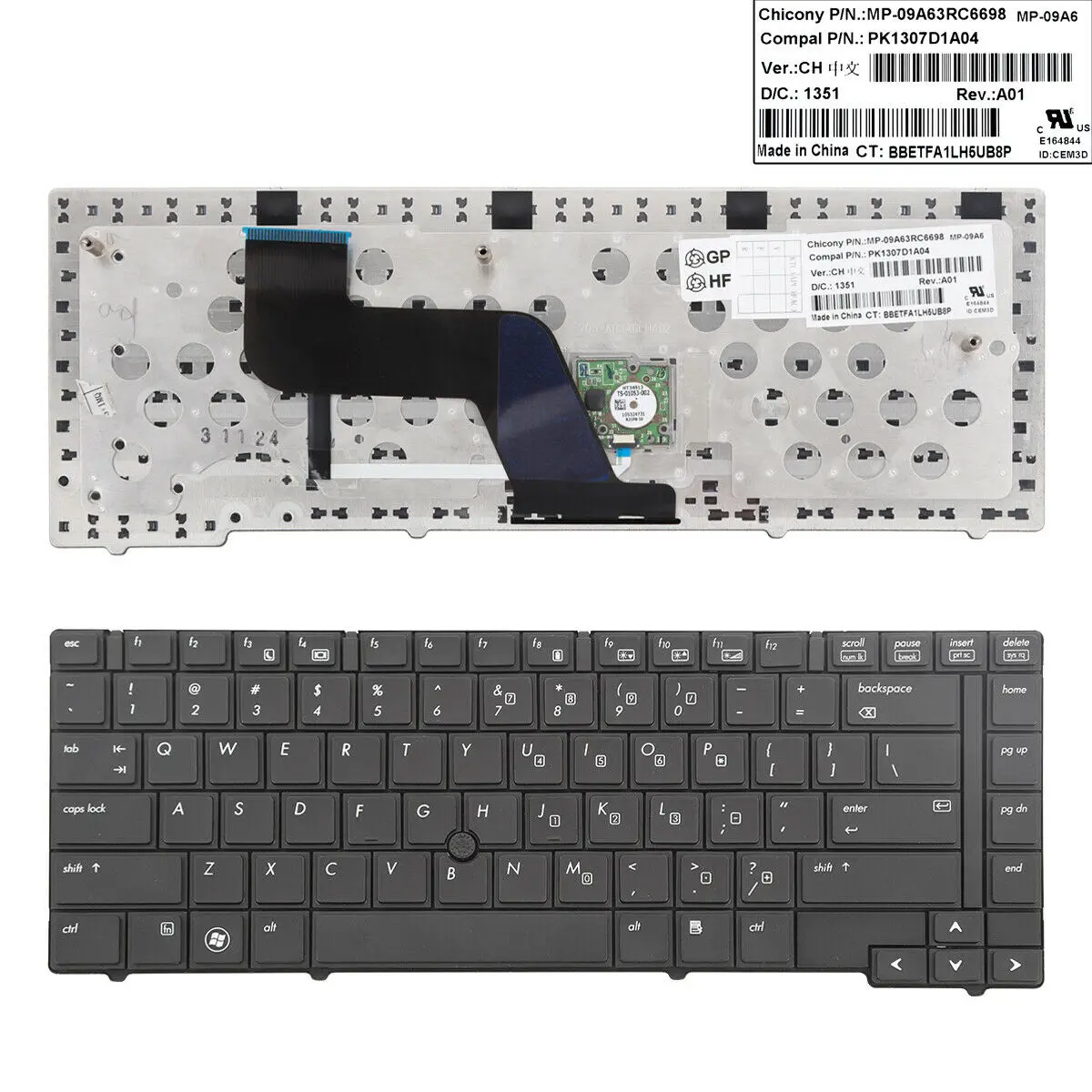 

New US Layout Keyboard For HP EliteBook 8440P 8440W Black With Point Stick