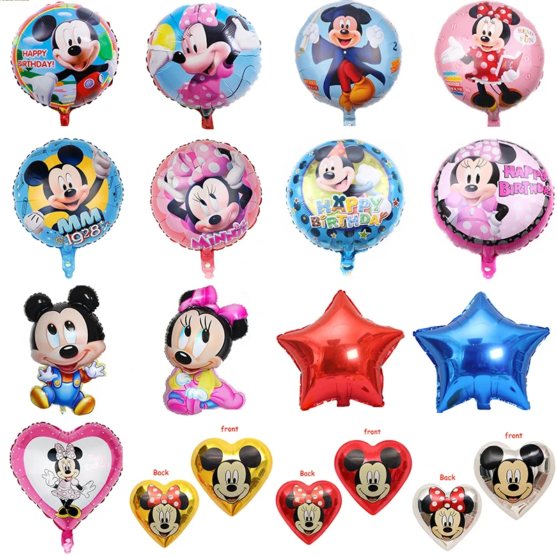 

1/5/10pcs Disney Mickey Minnie Mouse Foil Balloon Baby Shower Birthday Cartoon Mickey Mouse Party Decoration Air Globos Supplies