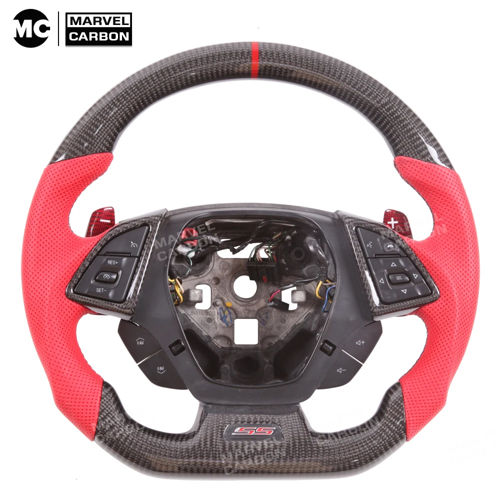 

100% REAL CARBON FIBER STEERING WHEEL COMPATIBLE WITH Chevrolet C7