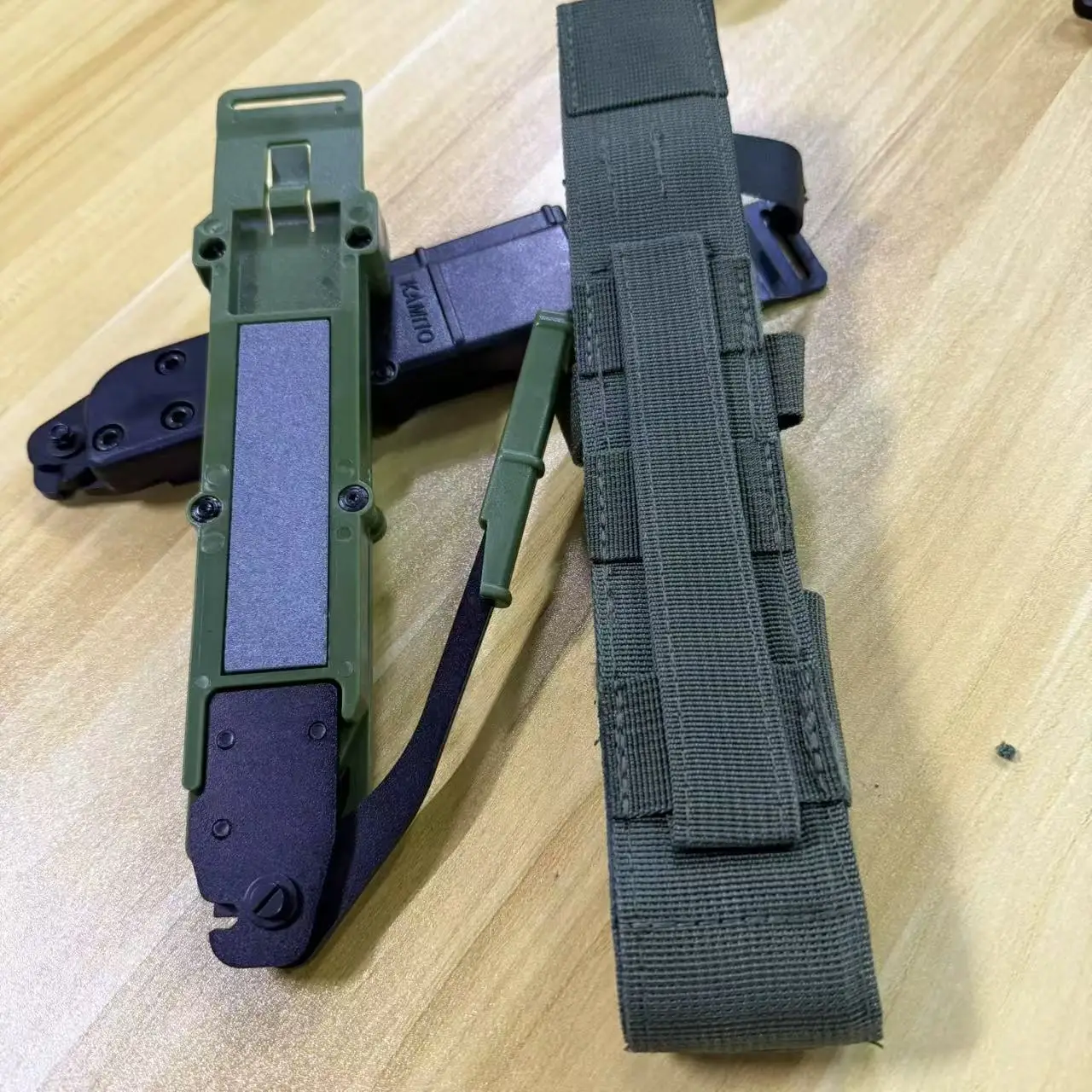 Фото Тактический чехол AK12 для ножа, многофункциональный пластиковый держатель для ножа, быстросъемный крепежный ремень, аксессуар для снаряжения №5