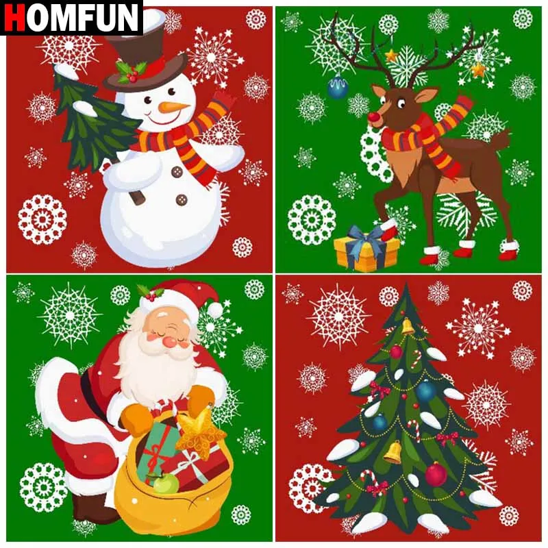 

Алмазная 5D Вышивка HOMFUN «Санта-Клаус», снеговик, полноразмерная круглая/квадратная алмазная живопись «сделай сам», вышивка крестиком, домашний декор