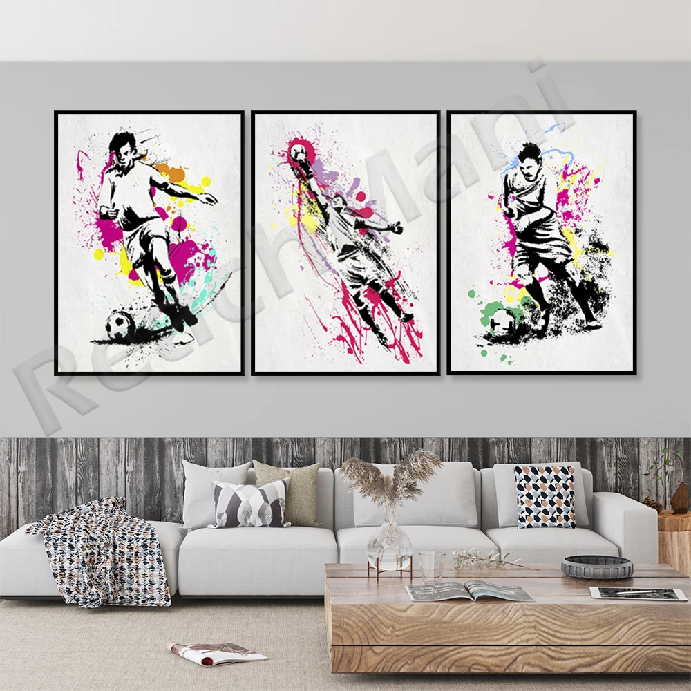 

Football Prints - Abstract Football Paintings - Football Player Gifts - Watercolor Football Posters - Sports Wall Art