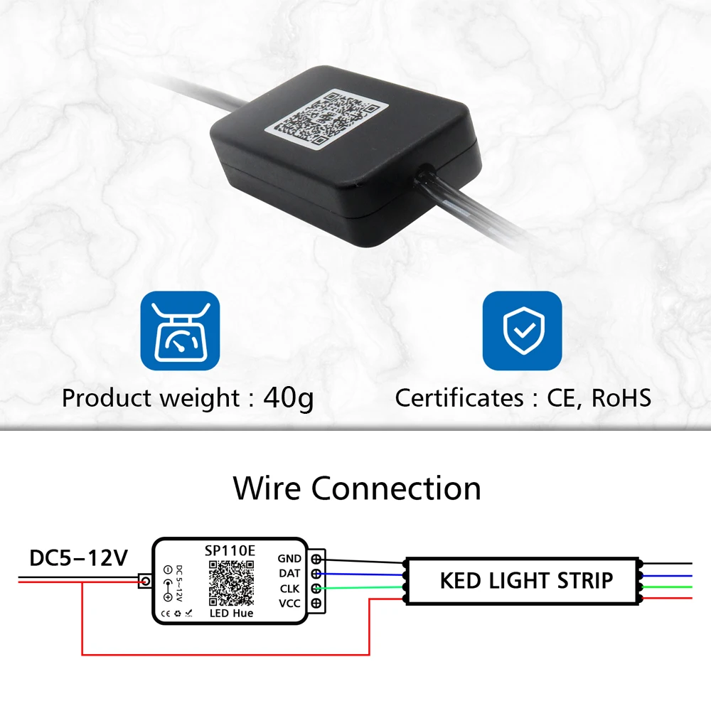 Водонепроницаемый пиксельный контроллер WS2811 с синими зубьями тестер для