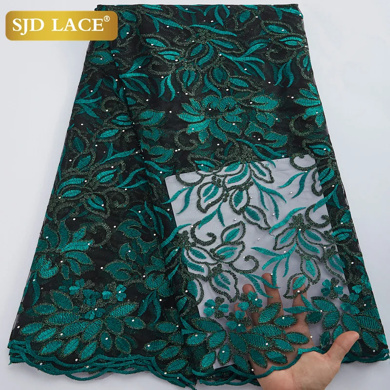 

SJD LACE African French Beaded Tulle Lace Fabric 2022 High Quality Nigerian Mesh Lace Fabric for Elegant Party Dress Sew A2958