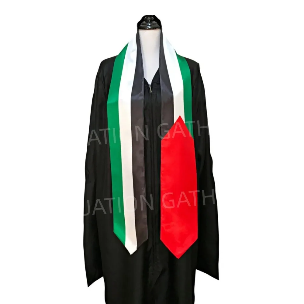 

Palestine Flag Graduation Stole Bachelor Gown Accessory Satin Graduation Sash