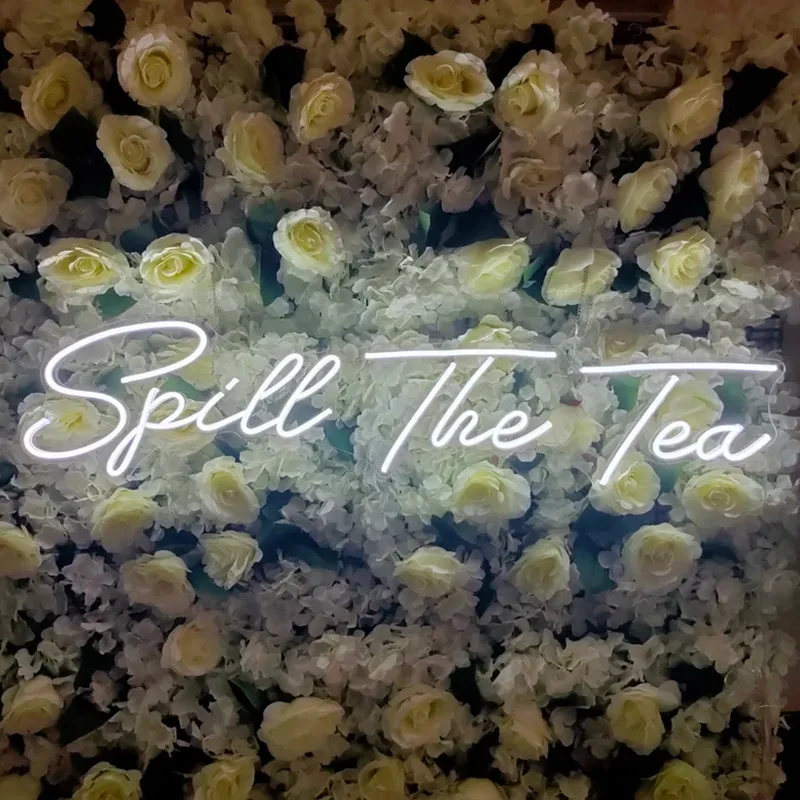 Spill The Tea Neon Sign Light Party Led Neon Light Sign For Wall Custom Wedding Signs Home Decor Personalized Decor