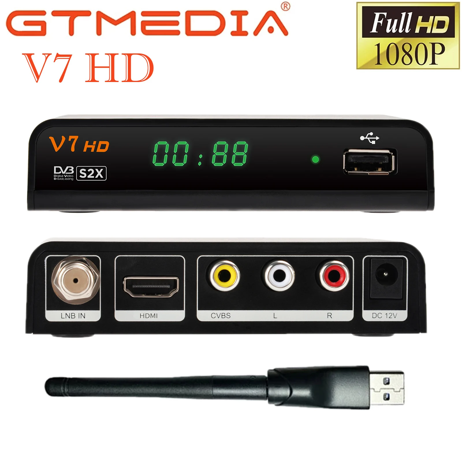 

GTMEDIA V7 HD Поддержка DVB-S/S2/S2X AVS + BISS Auto Roll Full PowerVu Unicable USB Wifi Dongle Youtube официальный подлинный декодер