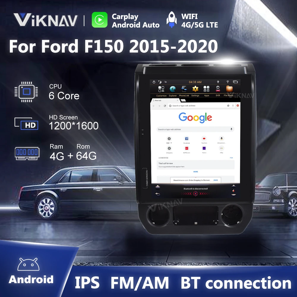 

Автомобильный мультимедийный плеер на Android для Ford F150 2015-2020, автомобильное радио в стиле Тесла, GPS-навигация, головное устройство с сенсорным экраном для Carplay