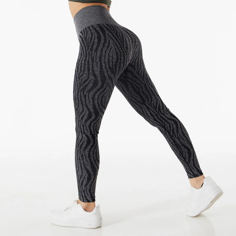 

2022 New Seamless Yoga Pants Camo Zebra Print Yoga Pants High Waist Hip Lift Sports Fitness Yoga Pants