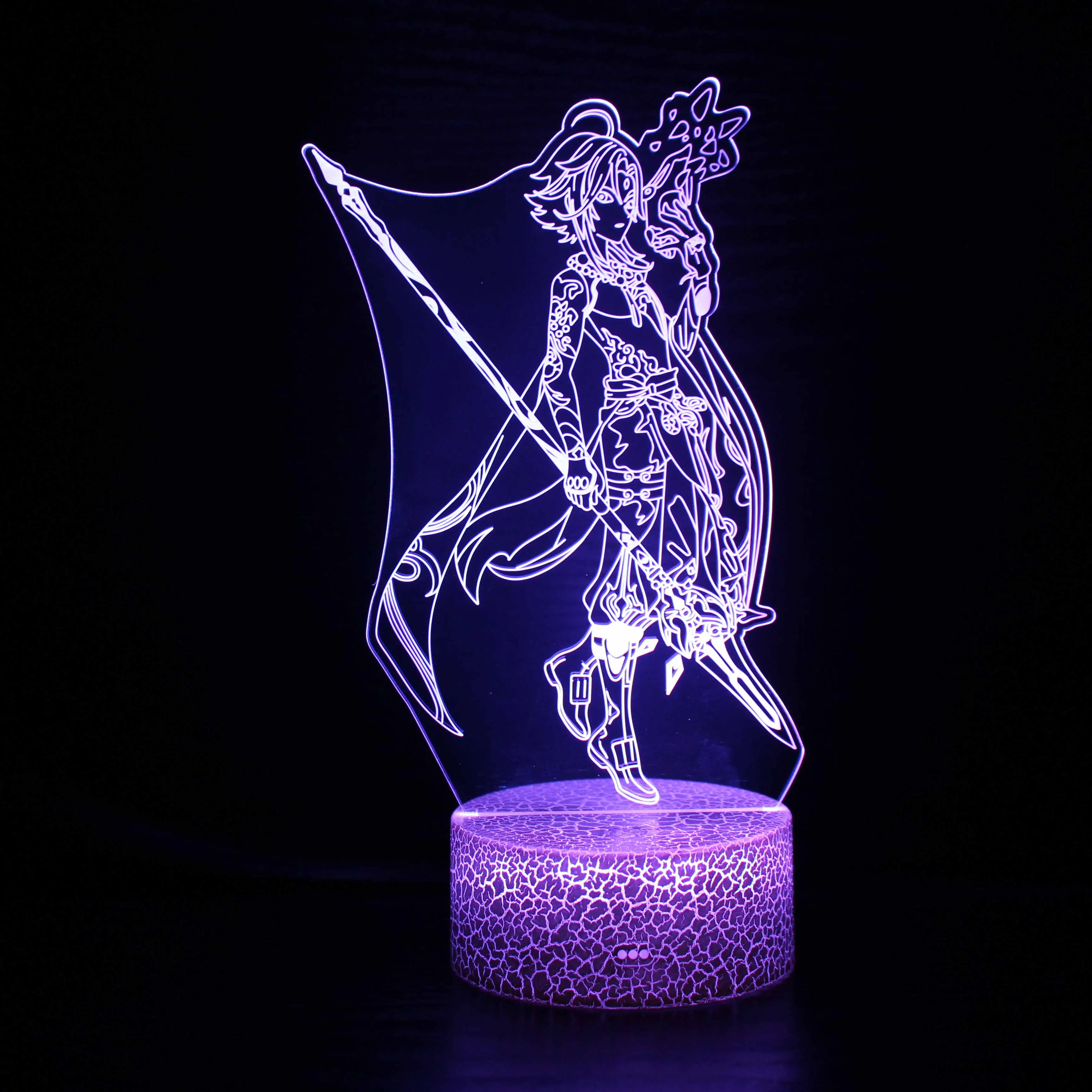 

Genshin Impact Yae Miko Hu Tao Figure Led Night Light Cool Fans Gift Room Decor Light Bedroom Table 3d Lamp Yae Miko Figure