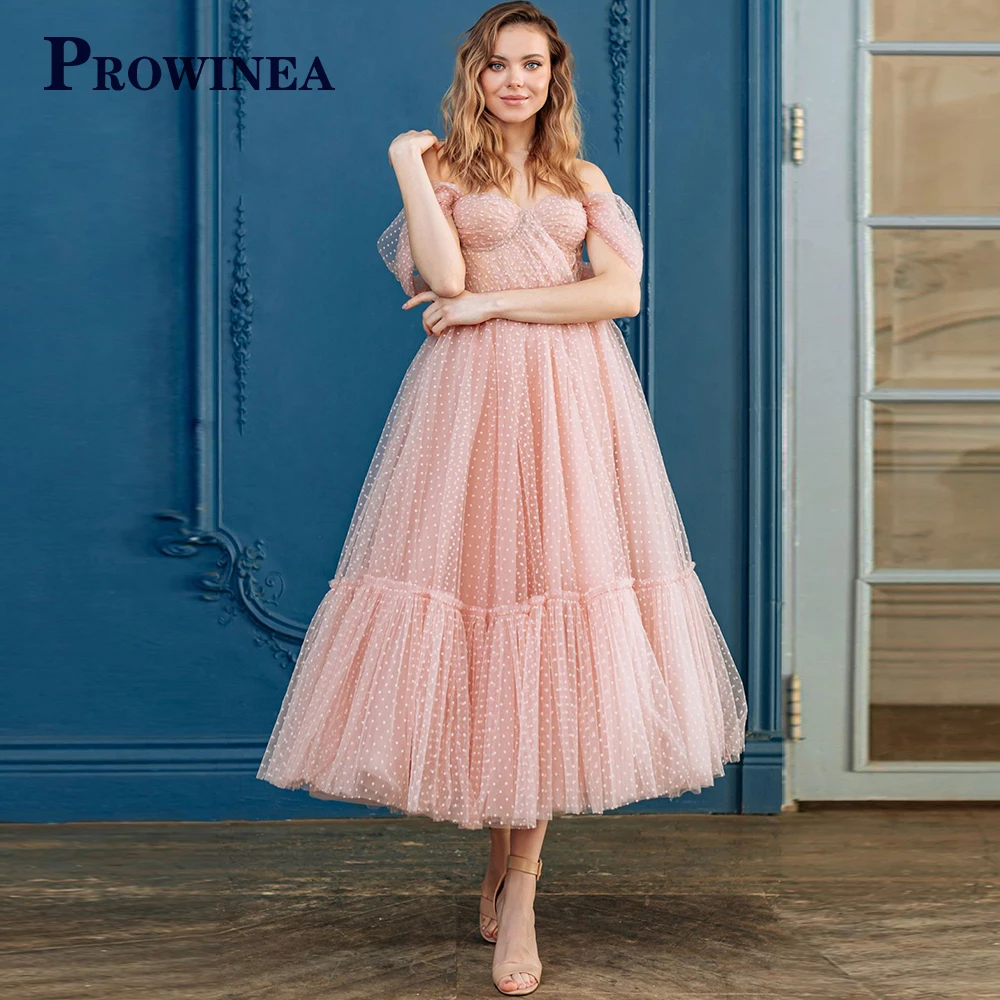 

Prowinea Cute Off The Shoulder Sweetheart Prom Evening Dress 2023 Ankle-Length Formal Vestidos Robes De Soirée Custom Made Pleat