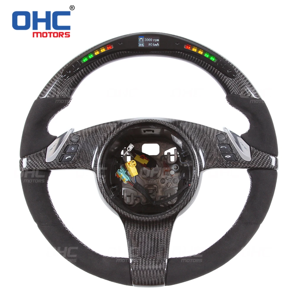 

100% Real Carbon Fiber LED Steering Wheel compatible for Pors-che GTS GTR 911 Boxster GT Cayenne Macan 998 781