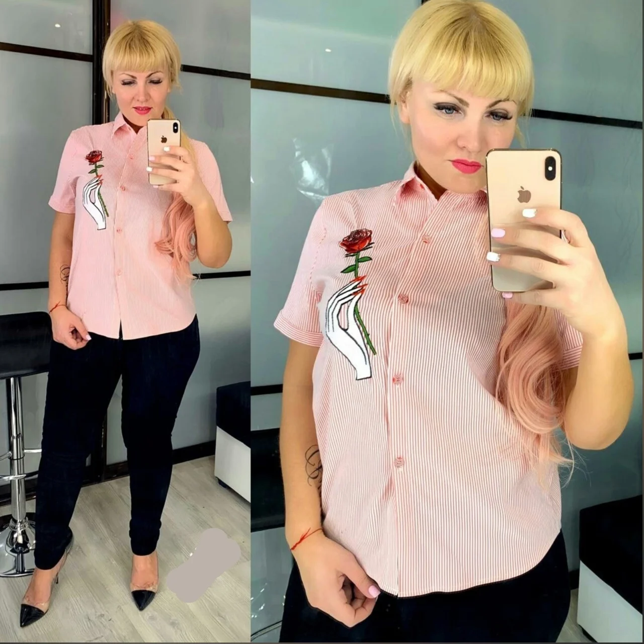 Женская рубашка стильная блузка 060 повседневная одежда |